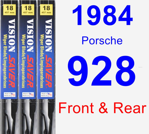 Front & Rear Wiper Blade Pack for 1984 Porsche 928 - Vision Saver