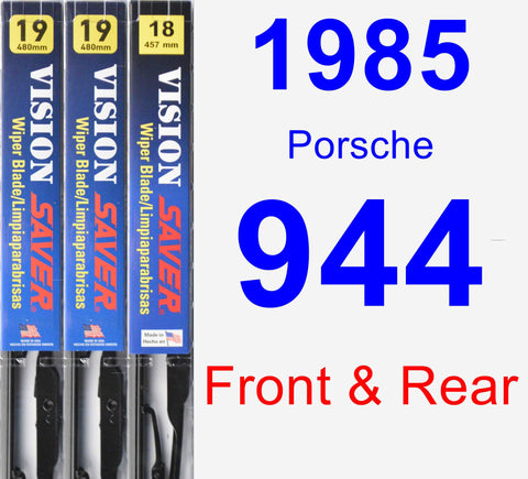 Front & Rear Wiper Blade Pack for 1985 Porsche 944 - Vision Saver