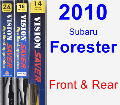 Front & Rear Wiper Blade Pack for 2010 Subaru Forester - Vision Saver
