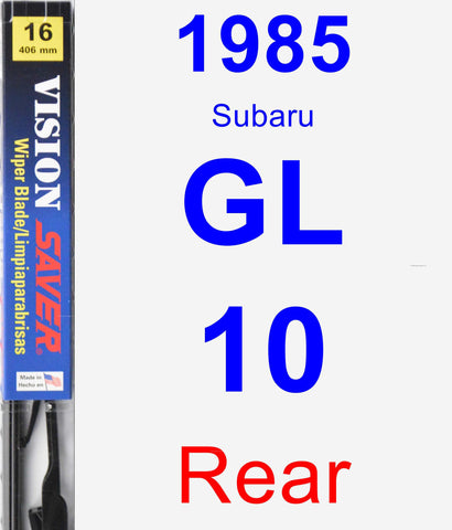 Rear Wiper Blade for 1985 Subaru GL-10 - Vision Saver