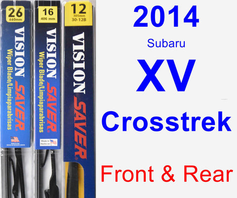 Front & Rear Wiper Blade Pack for 2014 Subaru XV Crosstrek - Vision Saver