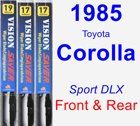 Front & Rear Wiper Blade Pack for 1985 Toyota Corolla - Vision Saver