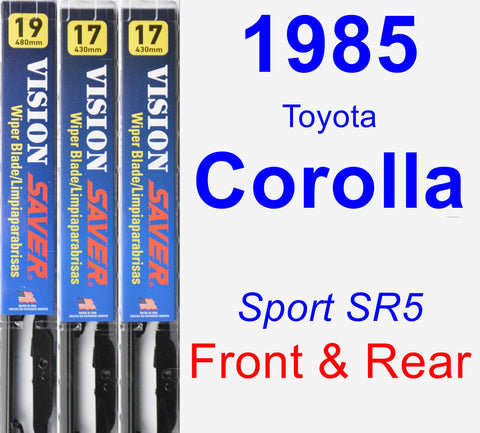 Front & Rear Wiper Blade Pack for 1985 Toyota Corolla - Vision Saver