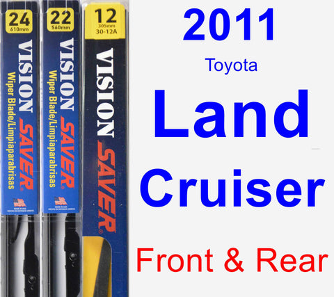 Front & Rear Wiper Blade Pack for 2011 Toyota Land Cruiser - Vision Saver