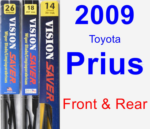 Front & Rear Wiper Blade Pack for 2009 Toyota Prius - Vision Saver