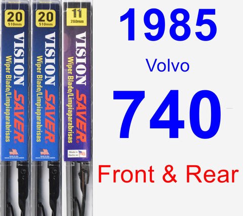 Front & Rear Wiper Blade Pack for 1985 Volvo 740 - Vision Saver