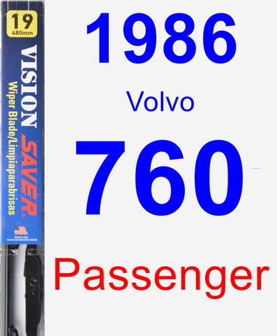 Passenger Wiper Blade for 1986 Volvo 760 - Vision Saver