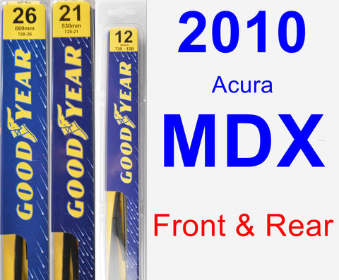Front & Rear Wiper Blade Pack for 2010 Acura MDX - Premium