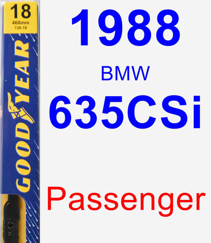 Passenger Wiper Blade for 1988 BMW 635CSi - Premium