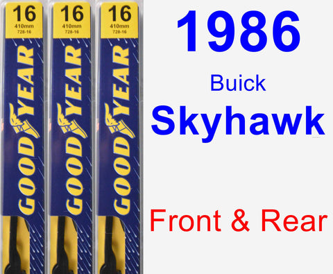 Front & Rear Wiper Blade Pack for 1986 Buick Skyhawk - Premium