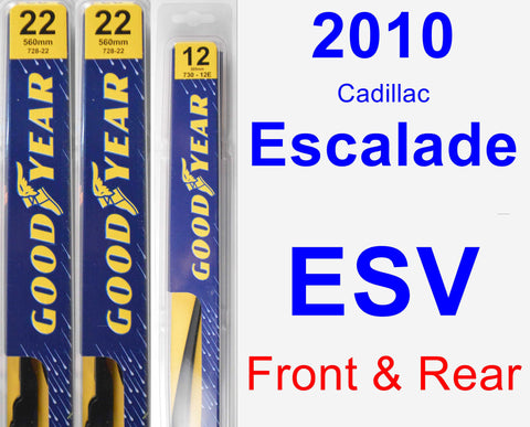 Front & Rear Wiper Blade Pack for 2010 Cadillac Escalade ESV - Premium