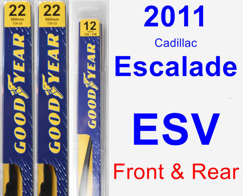 Front & Rear Wiper Blade Pack for 2011 Cadillac Escalade ESV - Premium
