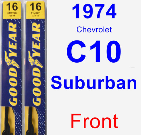 Front Wiper Blade Pack for 1974 Chevrolet C10 Suburban - Premium
