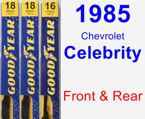 Front & Rear Wiper Blade Pack for 1985 Chevrolet Celebrity - Premium
