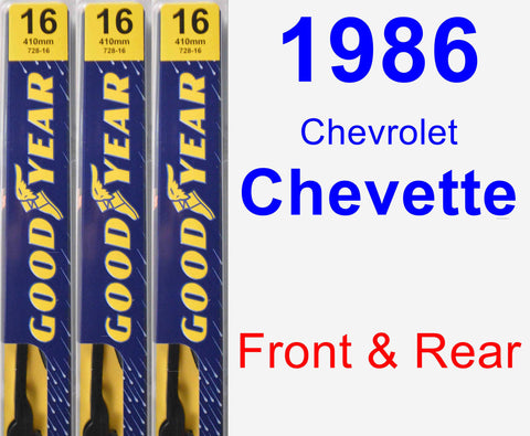Front & Rear Wiper Blade Pack for 1986 Chevrolet Chevette - Premium