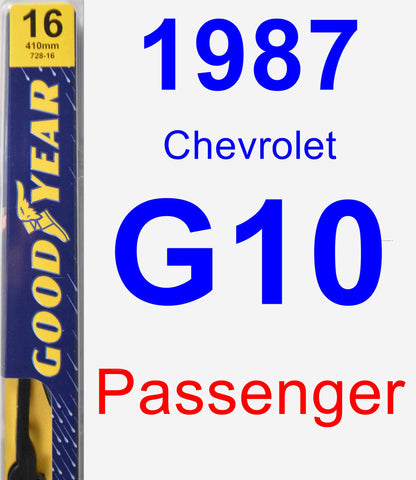 Passenger Wiper Blade for 1987 Chevrolet G10 - Premium