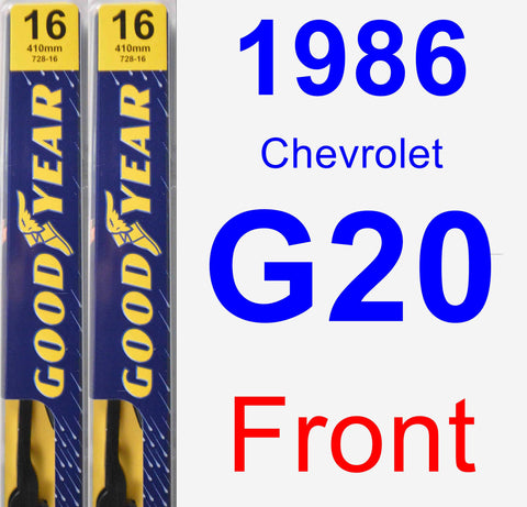 Front Wiper Blade Pack for 1986 Chevrolet G20 - Premium