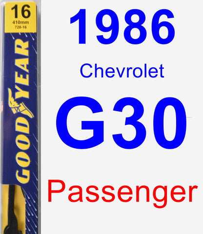 Passenger Wiper Blade for 1986 Chevrolet G30 - Premium