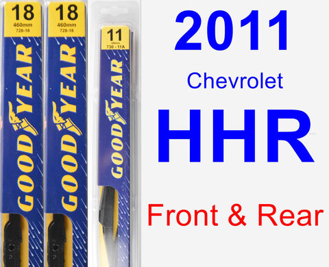 Front & Rear Wiper Blade Pack for 2011 Chevrolet HHR - Premium