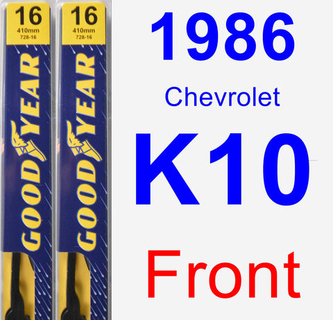 Front Wiper Blade Pack for 1986 Chevrolet K10 - Premium