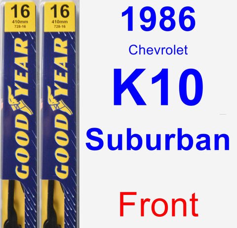 Front Wiper Blade Pack for 1986 Chevrolet K10 Suburban - Premium