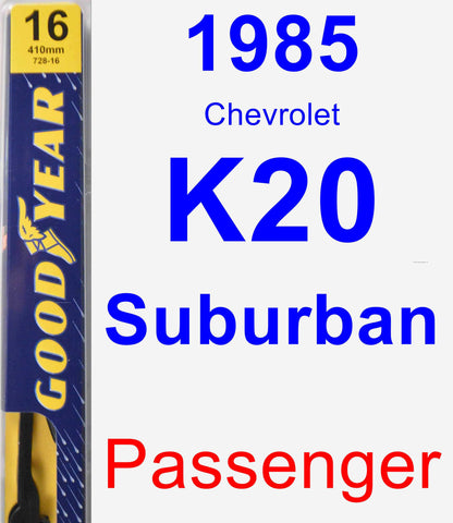 Passenger Wiper Blade for 1985 Chevrolet K20 Suburban - Premium