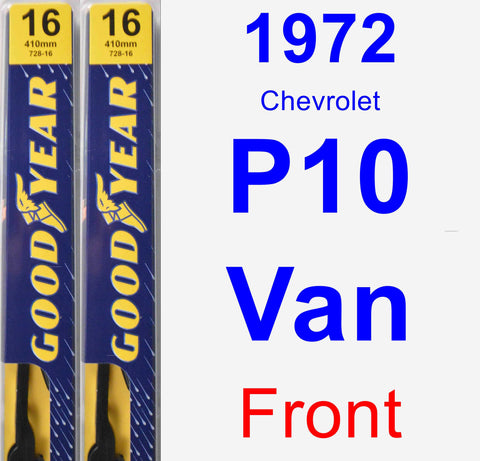 Front Wiper Blade Pack for 1972 Chevrolet P10 Van - Premium