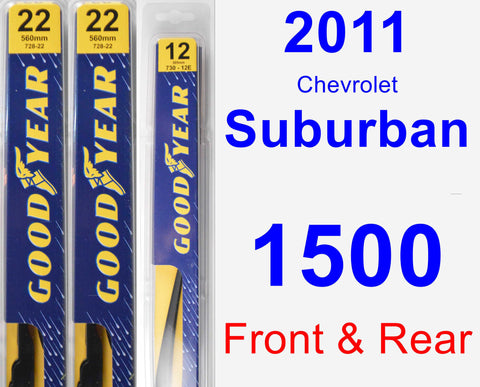 Front & Rear Wiper Blade Pack for 2011 Chevrolet Suburban 1500 - Premium