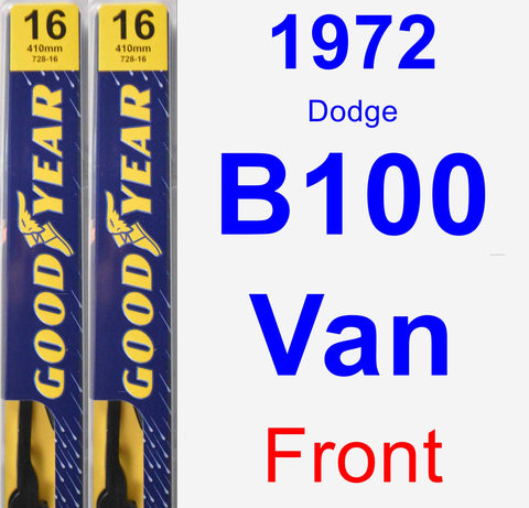 Front Wiper Blade Pack for 1972 Dodge B100 Van - Premium