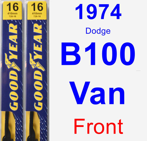 Front Wiper Blade Pack for 1974 Dodge B100 Van - Premium
