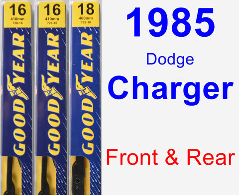 Front & Rear Wiper Blade Pack for 1985 Dodge Charger - Premium
