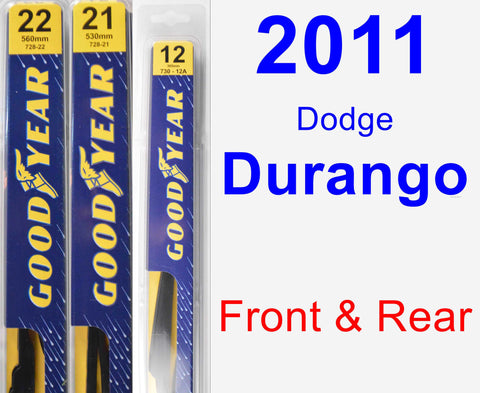 Front & Rear Wiper Blade Pack for 2011 Dodge Durango - Premium
