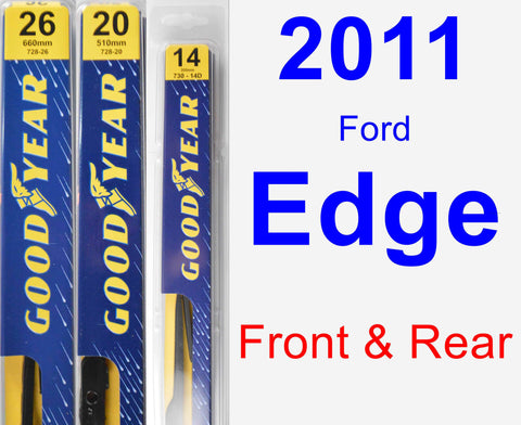Front & Rear Wiper Blade Pack for 2011 Ford Edge - Premium