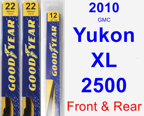 Front & Rear Wiper Blade Pack for 2010 GMC Yukon XL 2500 - Premium