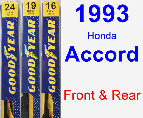 Front & Rear Wiper Blade Pack for 1993 Honda Accord - Premium