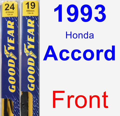Front Wiper Blade Pack for 1993 Honda Accord - Premium