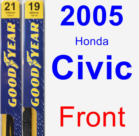 Front Wiper Blade Pack for 2005 Honda Civic - Premium