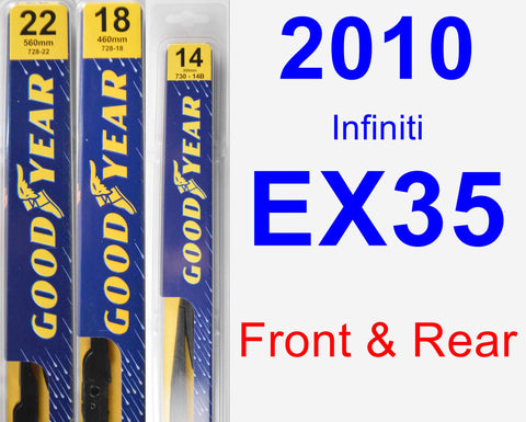 Front & Rear Wiper Blade Pack for 2010 Infiniti EX35 - Premium
