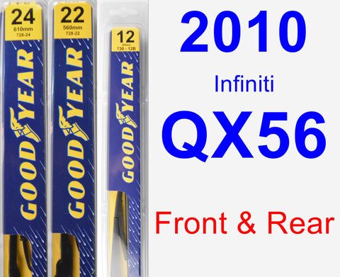 Front & Rear Wiper Blade Pack for 2010 Infiniti QX56 - Premium