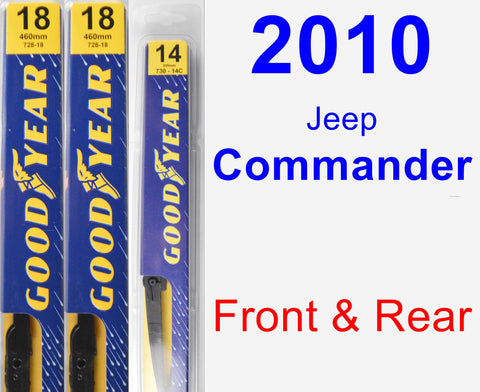 Front & Rear Wiper Blade Pack for 2010 Jeep Commander - Premium