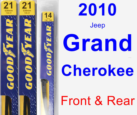 Front & Rear Wiper Blade Pack for 2010 Jeep Grand Cherokee - Premium