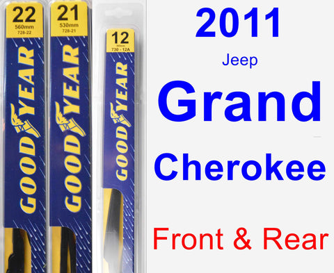 Front & Rear Wiper Blade Pack for 2011 Jeep Grand Cherokee - Premium