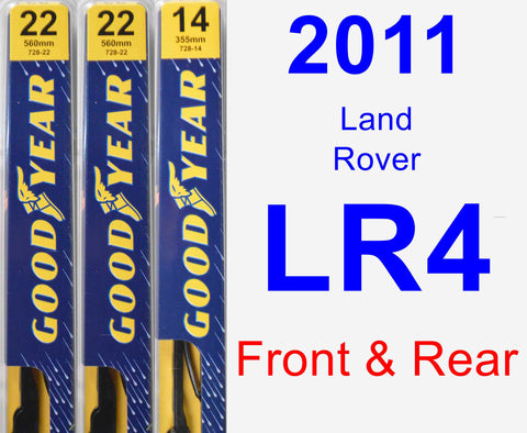 Front & Rear Wiper Blade Pack for 2011 Land Rover LR4 - Premium