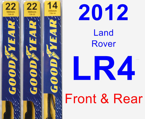 Front & Rear Wiper Blade Pack for 2012 Land Rover LR4 - Premium