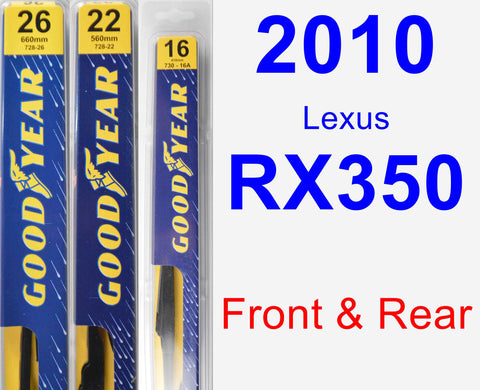 Front & Rear Wiper Blade Pack for 2010 Lexus RX350 - Premium