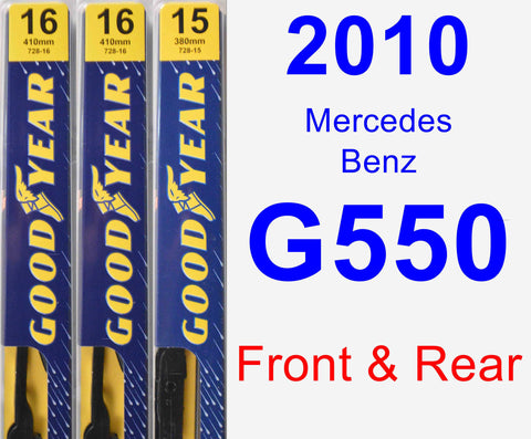 Front & Rear Wiper Blade Pack for 2010 Mercedes-Benz G550 - Premium