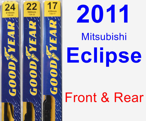 Front & Rear Wiper Blade Pack for 2011 Mitsubishi Eclipse - Premium