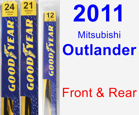 Front & Rear Wiper Blade Pack for 2011 Mitsubishi Outlander - Premium