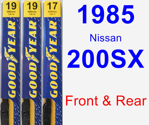 Front & Rear Wiper Blade Pack for 1985 Nissan 200SX - Premium