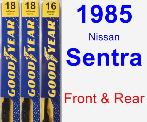 Front & Rear Wiper Blade Pack for 1985 Nissan Sentra - Premium
